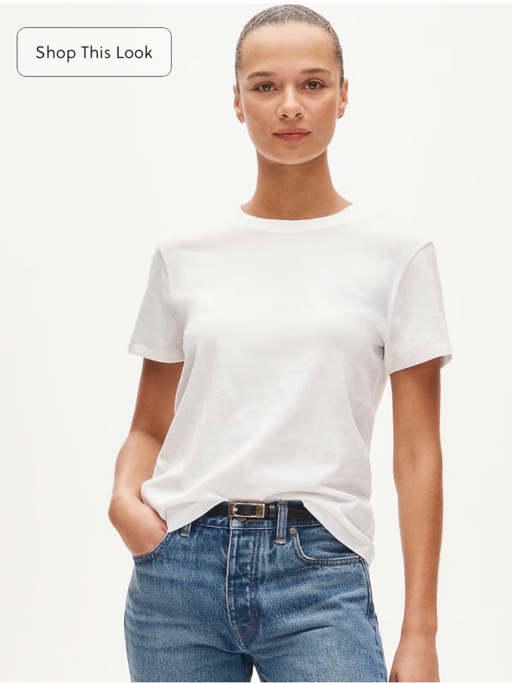 J. Crew Striped Short-Sleeve Girlfriend Tee